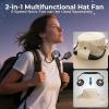 imageAMACOOL Neck Fan Battery Operated Neckband Fan HandFree Wearable Personal Fan for Hot Flashes Home Office Travel Outdoor Sports WhiteKhaki