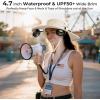 imageAMACOOL Neck Fan Battery Operated Neckband Fan HandFree Wearable Personal Fan for Hot Flashes Home Office Travel Outdoor Sports WhiteKhaki