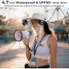 imageAMACOOL Neck Fan Battery Operated Neckband Fan HandFree Wearable Personal Fan for Hot Flashes Home Office Travel Outdoor Sports WhiteLight Grey