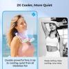 imageAMACOOL Neck Fan Battery Operated Neckband Fan HandFree Wearable Personal Fan for Hot Flashes Home Office Travel Outdoor Sports WhiteWhite