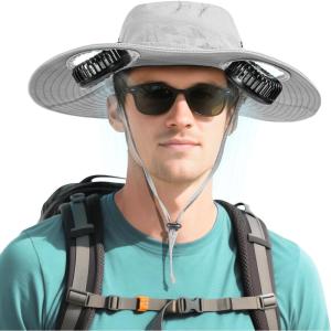 imageAMACOOL Neck Fan Battery Operated Neckband Fan HandFree Wearable Personal Fan for Hot Flashes Home Office Travel Outdoor Sports WhiteLight Grey