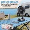 imageAMACOOL 10 Foldable Oscillating Fan 20000mAh Battery Operated with Remote ampamp Timer Height Adjustable Portable Standing Fan Quiet USB Output for Camping RV Picnic Home Office Outdoor10000mAh