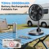 imageAMACOOL 10 Foldable Oscillating Fan 20000mAh Battery Operated with Remote ampamp Timer Height Adjustable Portable Standing Fan Quiet USB Output for Camping RV Picnic Home Office Outdoor20000mAh