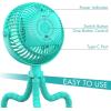 imageAMACOOL Baby Stroller Fan 20H Work Time Battery Powered Clip on Fan with Flexible Tripod for Car Seat Crib Bike Treadmill Lake Blue