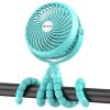 imageAMACOOL Baby Stroller Fan 20H Work Time Battery Powered Clip on Fan with Flexible Tripod for Car Seat Crib Bike Treadmill Lake Blue