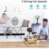 imageAMACOOL Table Fan 12 inch Box Fan with 3 Adjustable Speeds ampamp 8HRS Timer 270 Pivoting Quiet Air Circulator Desktop Fan for Bedroom Bathroom Kitchen Office AC Adapter IncludedBlackWhite