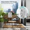 imageAMACOOL Table Fan 12 inch Box Fan with 3 Adjustable Speeds ampamp 8HRS Timer 270 Pivoting Quiet Air Circulator Desktop Fan for Bedroom Bathroom Kitchen Office AC Adapter IncludedBlackGrey