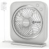 imageAMACOOL Table Fan 12 inch Box Fan with 3 Adjustable Speeds ampamp 8HRS Timer 270 Pivoting Quiet Air Circulator Desktop Fan for Bedroom Bathroom Kitchen Office AC Adapter IncludedBlackGrey