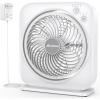 imageAMACOOL Table Fan 12 inch Box Fan with 3 Adjustable Speeds ampamp 8HRS Timer 270 Pivoting Quiet Air Circulator Desktop Fan for Bedroom Bathroom Kitchen Office AC Adapter IncludedBlackWhite