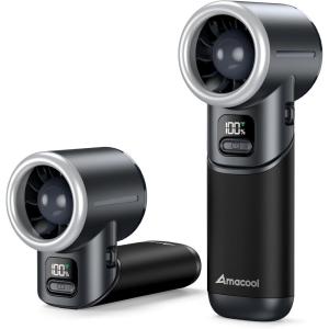 imageAMACOOL Portable Handheld Turbo Fan5 Speed Foldable Hand FansMax 20 Hours RuntimeRechargeable Mini Pocket Cooling Fan for Travel Outdoor Activities Gifts for WomenBlack