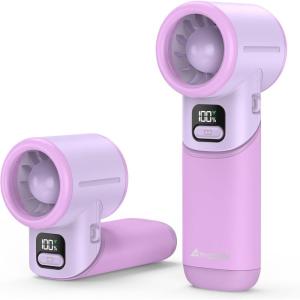 imageAMACOOL Portable Handheld Turbo Fan5 Speed Foldable Hand FansMax 20 Hours RuntimeRechargeable Mini Pocket Cooling Fan for Travel Outdoor Activities Gifts for WomenPurple