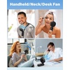 image:imageAMACOOL Foldable Handheld Fan Rechargeable Builtin TypeC Cable 5Speed Personal Fan Max 17H Runtime Wearable Neck Fans for Travel Outdoor Cruise Makeup Gifts for Women Men Stylish Girl Black