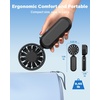 image:imageAMACOOL Foldable Handheld Fan Rechargeable Builtin TypeC Cable 5Speed Personal Fan Max 17H Runtime Wearable Neck Fans for Travel Outdoor Cruise Makeup Gifts for Women Men Stylish Girl Black