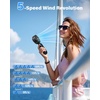 image:imageAMACOOL Foldable Handheld Fan Rechargeable Builtin TypeC Cable 5Speed Personal Fan Max 17H Runtime Wearable Neck Fans for Travel Outdoor Cruise Makeup Gifts for Women Men Stylish Girl Black
