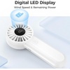 image:imageAMACOOL Portable Handheld Fan HighPower Motor 5Speed Wind 12 Hrs Cooling Ergonomic Comfort Handle 3000mAh Rechargeable Personal Fan for Travel Cruise Beach Gifts for Women Girl PinkWhite