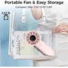image:imageAMACOOL Portable Handheld Fan HighPower Motor 5Speed Wind 12 Hrs Cooling Ergonomic Comfort Handle 3000mAh Rechargeable Personal Fan for Travel Cruise Beach Gifts for Women Girl PinkPink