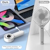image:imageAMACOOL Portable Handheld Fan HighPower Motor 5Speed Wind 12 Hrs Cooling Ergonomic Comfort Handle 3000mAh Rechargeable Personal Fan for Travel Cruise Beach Gifts for Women Girl PinkWhite
