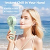 image:imageAMACOOL Portable Handheld Fan HighPower Motor 5Speed Wind 12 Hrs Cooling Ergonomic Comfort Handle 3000mAh Rechargeable Personal Fan for Travel Cruise Beach Gifts for Women Girl PinkGreen