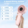 image:imageAMACOOL Portable Handheld Fan HighPower Motor 5Speed Wind 12 Hrs Cooling Ergonomic Comfort Handle 3000mAh Rechargeable Personal Fan for Travel Cruise Beach Gifts for Women Girl PinkPink