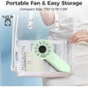 image:imageAMACOOL Portable Handheld Fan HighPower Motor 5Speed Wind 12 Hrs Cooling Ergonomic Comfort Handle 3000mAh Rechargeable Personal Fan for Travel Cruise Beach Gifts for Women Girl PinkGreen