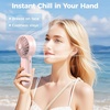 image:imageAMACOOL Portable Handheld Fan HighPower Motor 5Speed Wind 12 Hrs Cooling Ergonomic Comfort Handle 3000mAh Rechargeable Personal Fan for Travel Cruise Beach Gifts for Women Girl PinkPink