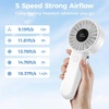 image:imageAMACOOL Portable Handheld Fan HighPower Motor 5Speed Wind 12 Hrs Cooling Ergonomic Comfort Handle 3000mAh Rechargeable Personal Fan for Travel Cruise Beach Gifts for Women Girl PinkWhite