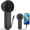 image:imageAMACOOL Portable Handheld Fan HighPower Motor 5Speed Wind 12 Hrs Cooling Ergonomic Comfort Handle 3000mAh Rechargeable Personal Fan for Travel Cruise Beach Gifts for Women Girl PinkBlack
