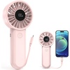 image:imageAMACOOL Portable Handheld Fan HighPower Motor 5Speed Wind 12 Hrs Cooling Ergonomic Comfort Handle 3000mAh Rechargeable Personal Fan for Travel Cruise Beach Gifts for Women Girl PinkPink