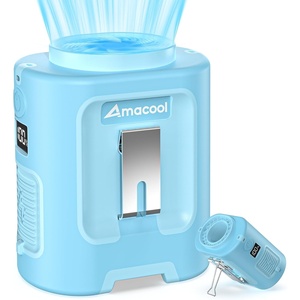 image:imageAMACOOL Mini Portable Waist Fan Clip on Gifts for Father Him Men Dad Husband 13000RPM RapidCooling Personal Neck Fans Wearable Shirt Belt Fan for Women Men Outdoor Work Jobsite Travel CampingOasis Cornflower Gloss