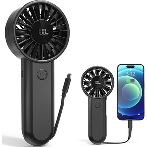 image:imageAMACOOL Portable Handheld Fan HighPower Motor 5Speed Wind 12 Hrs Cooling Ergonomic Comfort Handle 3000mAh Rechargeable Personal Fan for Travel Cruise Beach Gifts for Women Girl PinkBlack