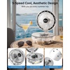 image:imageAMACOOL Transparent Folding Desk Fan Max 83Hrs Runtime 20000mAh 8 Inch Rechargeable Portable Fan for Travel 90 Oscillating 5 Speeds with Ambient Light 8H Timer for Cruise Camping RV Home