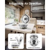 image:imageAMACOOL Transparent Folding Desk Fan Max 83Hrs Runtime 20000mAh 8 Inch Rechargeable Portable Fan for Travel 90 Oscillating 5 Speeds with Ambient Light 8H Timer for Cruise Camping RV Home