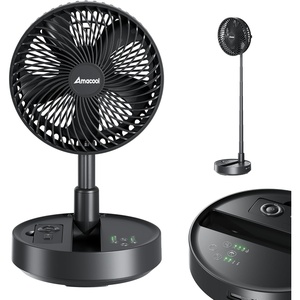 image:imageAMACOOL 10 Foldable Oscillating Fan 20000mAh Battery Operated with Remote amp Timer Height Adjustable Portable Standing Fan Quiet USB Output for Camping RV Picnic Home Office Outdoor8 inch
